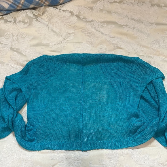DKNYC Turquoise linen blend shrug - Picture 7 of 7